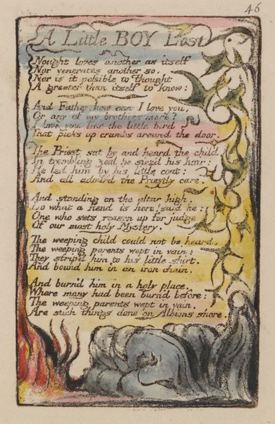 Liederen van Onschuld en Ervaring, Plaat 46 door William Blake